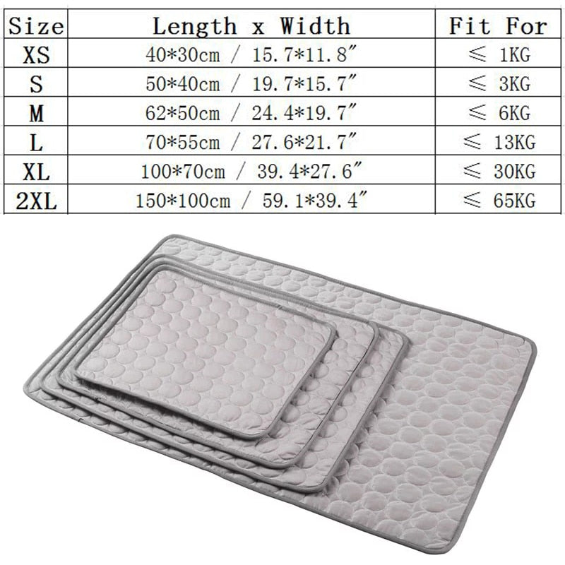 Pets Refreshing Carpet Pet Cooling Ice Pad Cold Silk Moisture-Proof Sofa Mats Portable Tour Sleeping Bed Pet Accessories Dog Mat