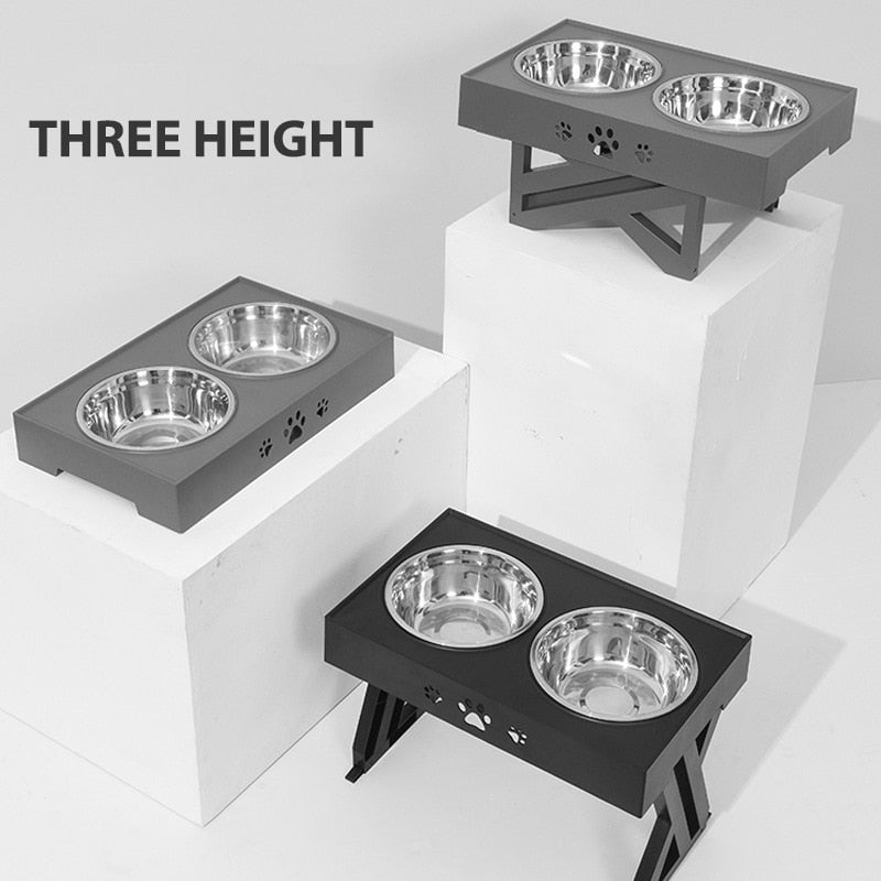 Comedouro elevado para comida e água para cães e gatos