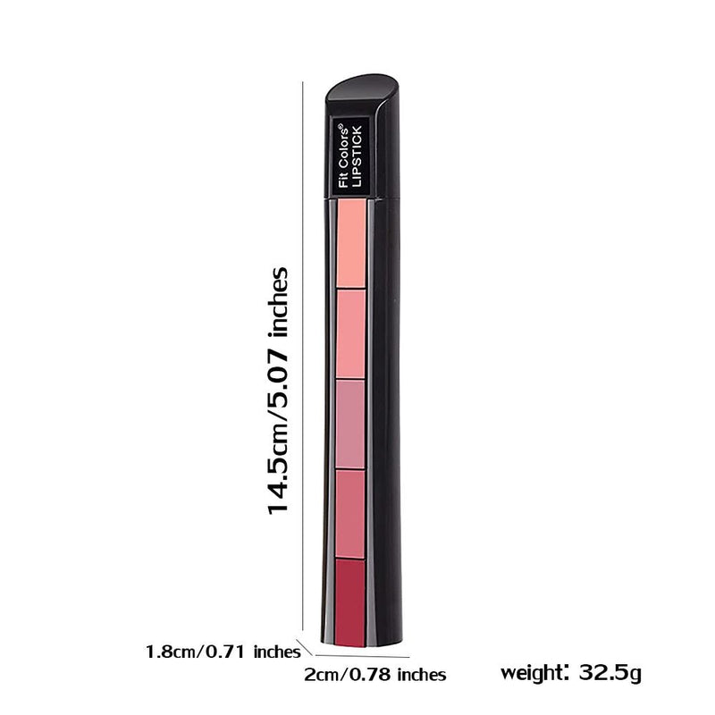 Butter Cream Texture Lip Gloss Non-Faded Long Lasting 5 Colors In 1 Lipstick Waterproof Matte Velvet Nude
