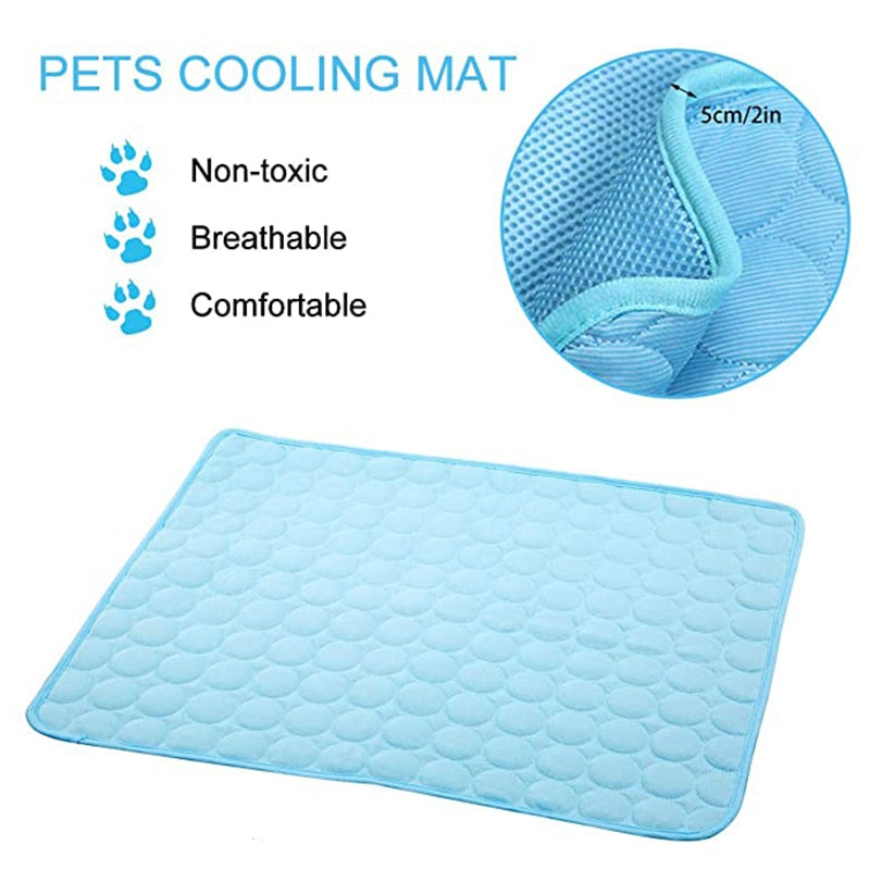 Pets Refreshing Carpet Pet Cooling Ice Pad Cold Silk Moisture-Proof Sofa Mats Portable Tour Sleeping Bed Pet Accessories Dog Mat